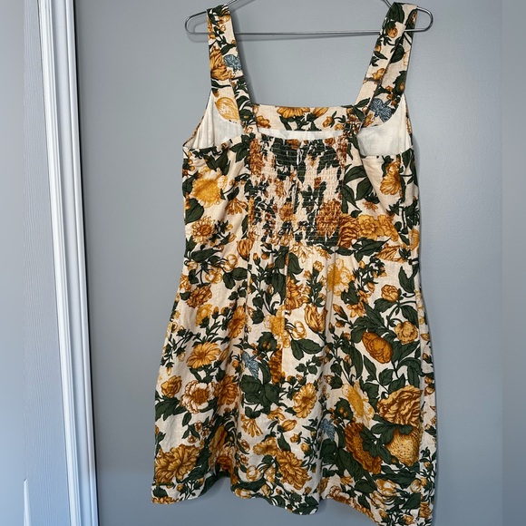 Orange Yellow with Blue Accent Linen Sundress - Picture 14 of 16